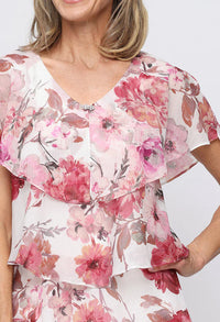 Short Printed Chiffon Tier Dress