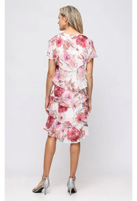 Short Printed Chiffon Tier Dress