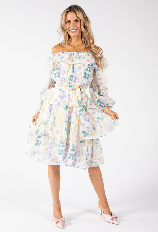 Floral Print Tiered Dress