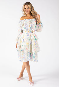 Floral Print Tiered Dress