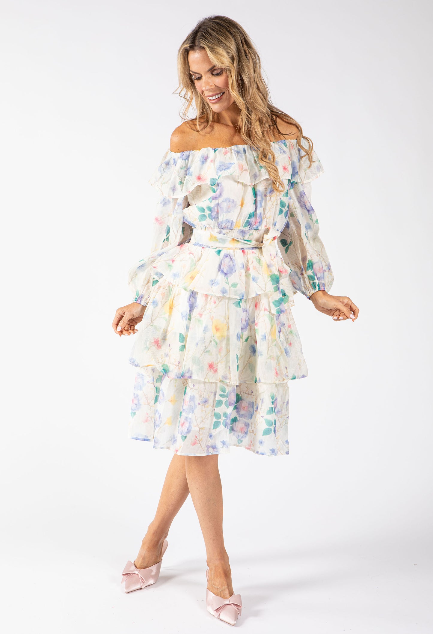 Floral Print Tiered Dress
