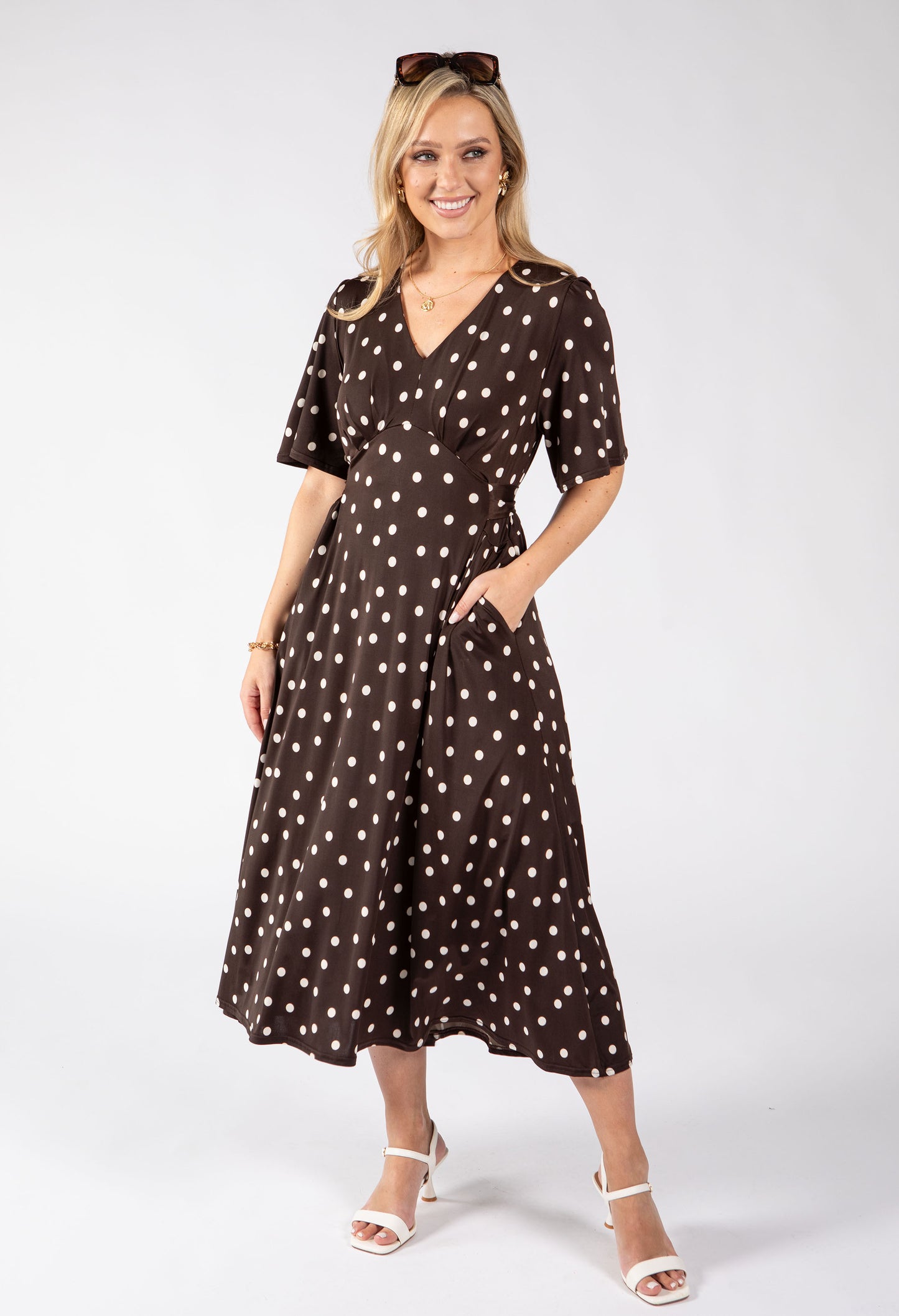 Pretty Polka Dot Midi Dress