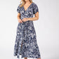 Canon Leaf Print Midi Dress