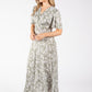 Sunny Leaf Print Wrap Midi Dress