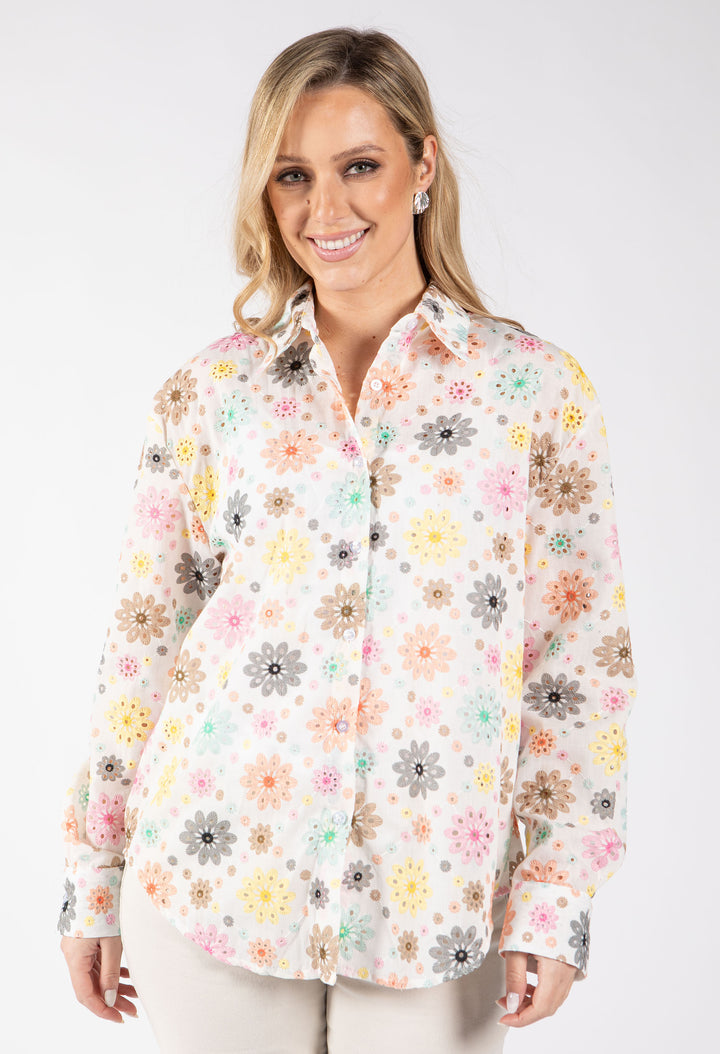 Floral Embroidery Blouse
