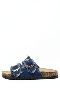 Denim Double Strap Sandal