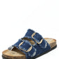 Denim Double Strap Sandal