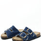 Denim Double Strap Sandal