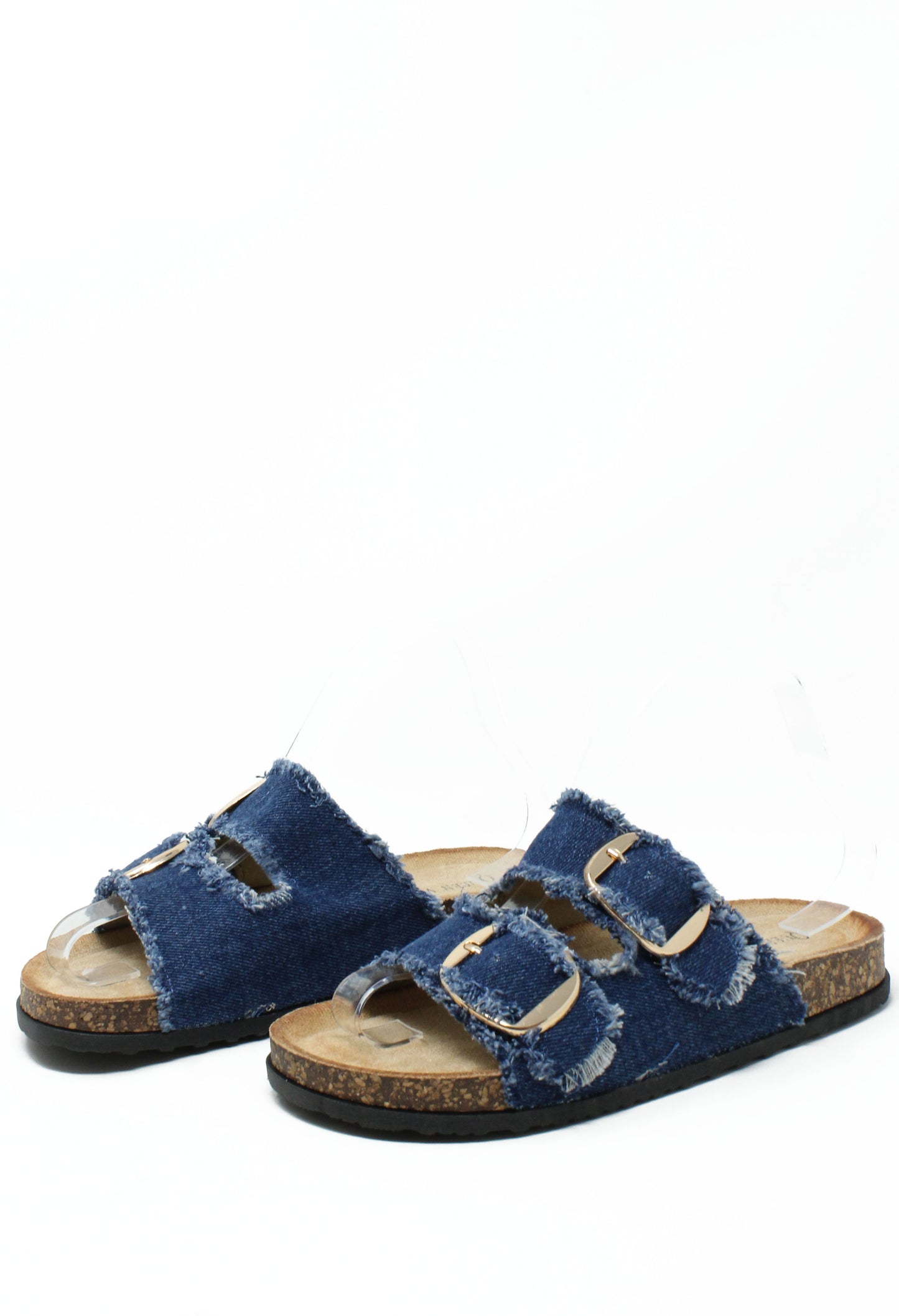 Denim Double Strap Sandal