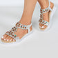 diamante and beaded wedge sandal