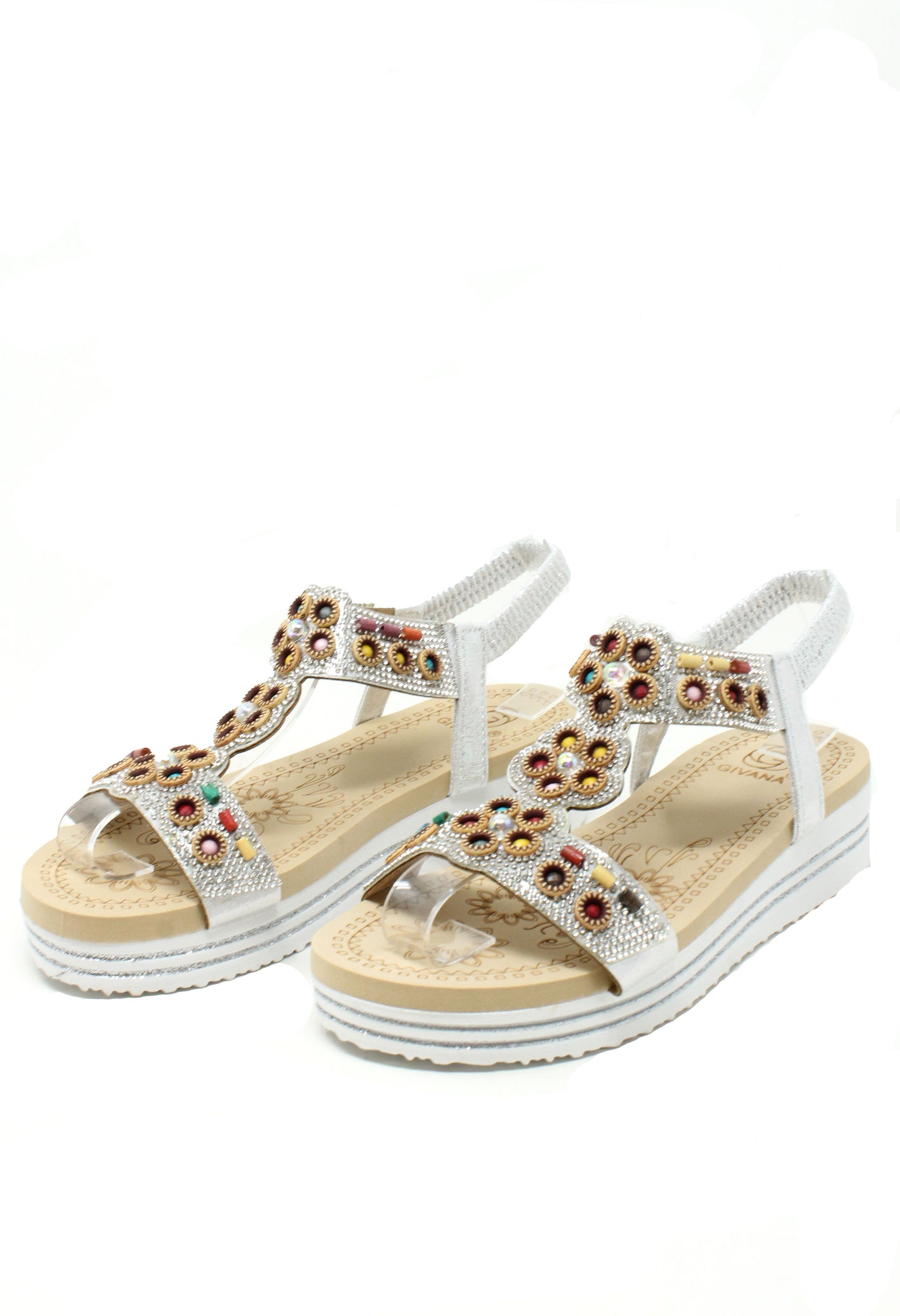 Diamante and Beaded Wedge