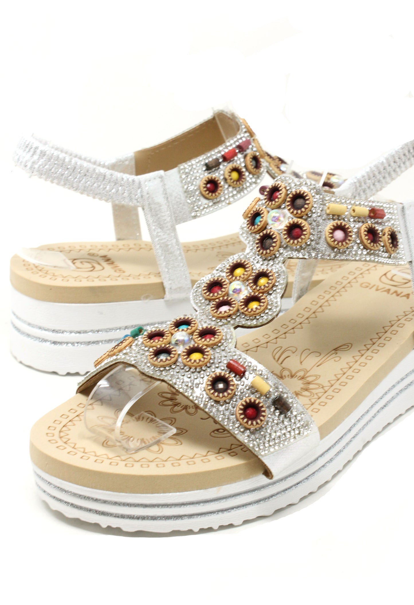 Diamante and Beaded Wedge
