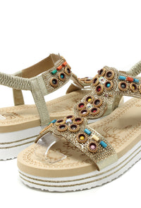 Diamante and Beaded Wedge