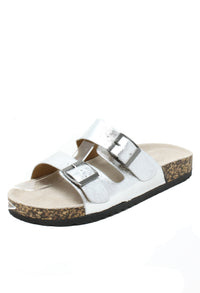 Soft Metallic Double Strap Sandal