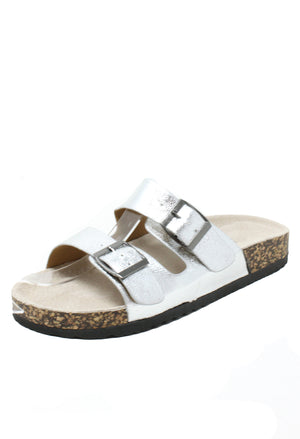 Soft Metallic Double Strap Sandal