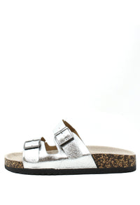 Soft Metallic Double Strap Sandal