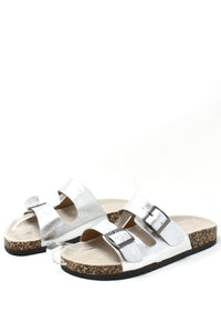 Soft Metallic Double Strap Sandal