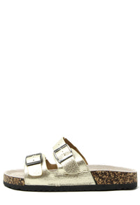 Soft Metallic Double Strap Sandal