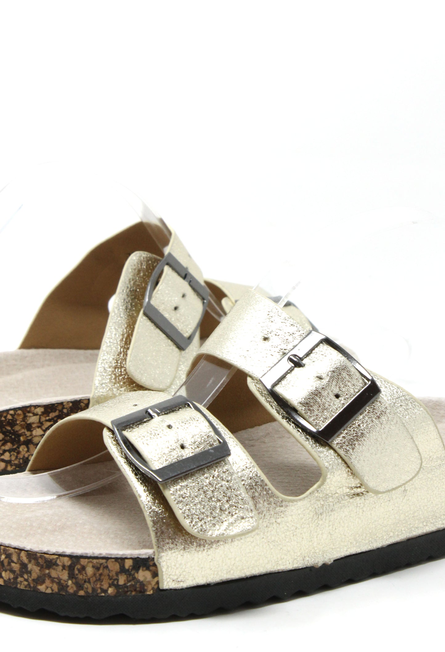 Soft Metallic Double Strap Sandal