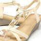 Floral Beaded Wedge Sandal