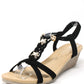 starfish beaded wedge sandal