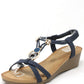 navy wedge sandal