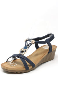 navy wedge sandal