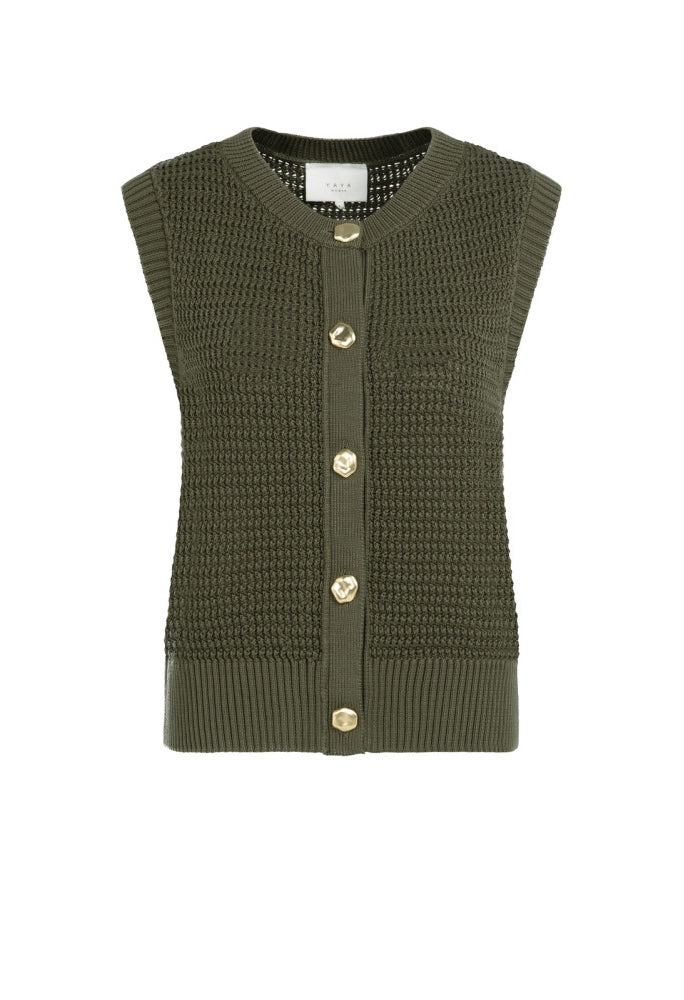 Gold Button Knitted Vest