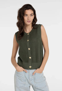 Gold Button Knitted Vest