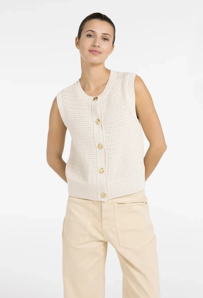 Gold Button Knitted Vest