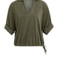 Pleated Sleeve Jersey Top