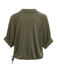 Pleated Sleeve Jersey Top