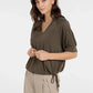 Pleated Sleeve Jersey Top