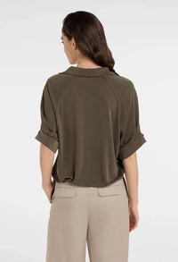 Pleated Sleeve Jersey Top