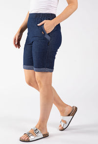 Pull On Denim Bermuda Shorts
