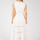 Embroidered Sleeveless Midi Dress