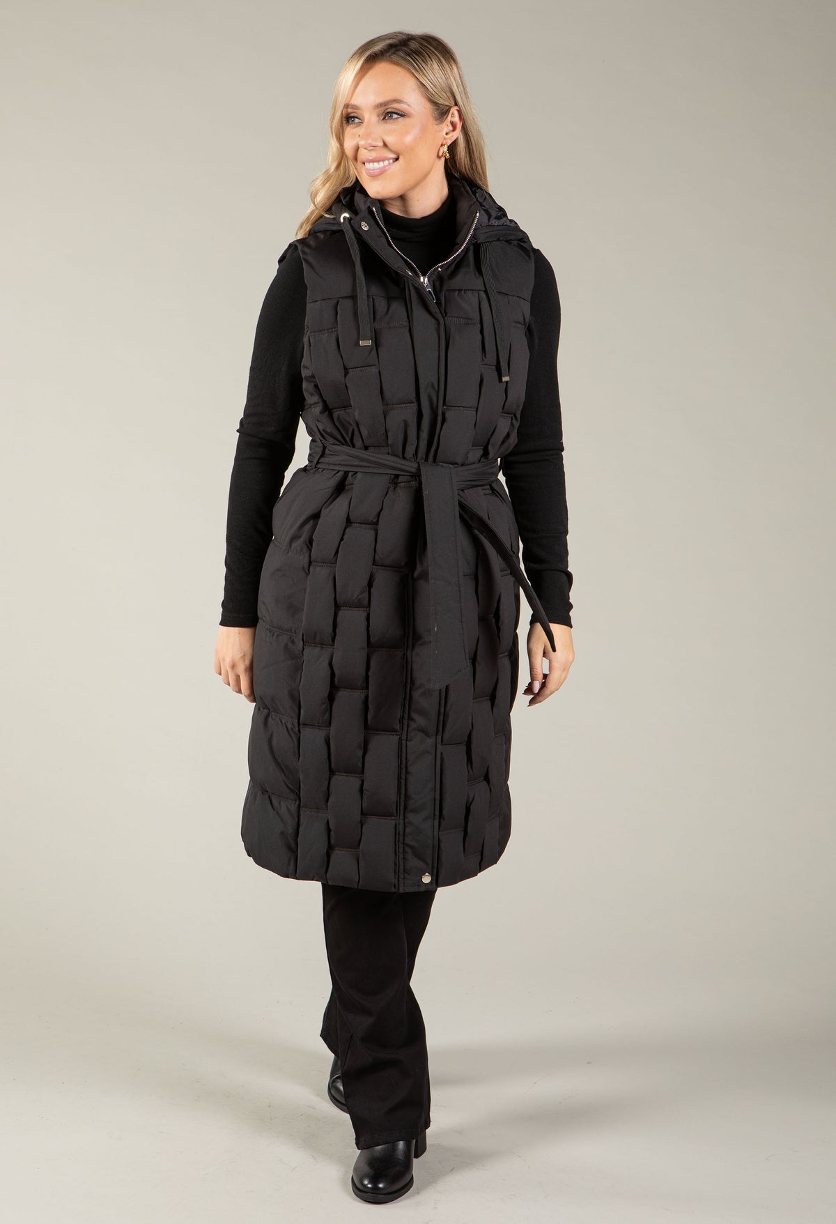 Sleeveless Coat With Detachable Hood