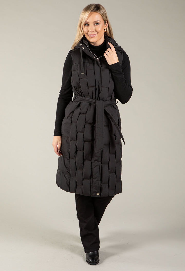 Geometrical Design Longline Gilet – Pamela Scott