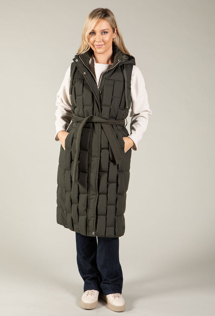 Geometrical Design Longline Gilet, view 6 – Pamela Scott