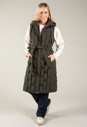 Geometrical Design Longline Gilet, view 7 – Pamela Scott