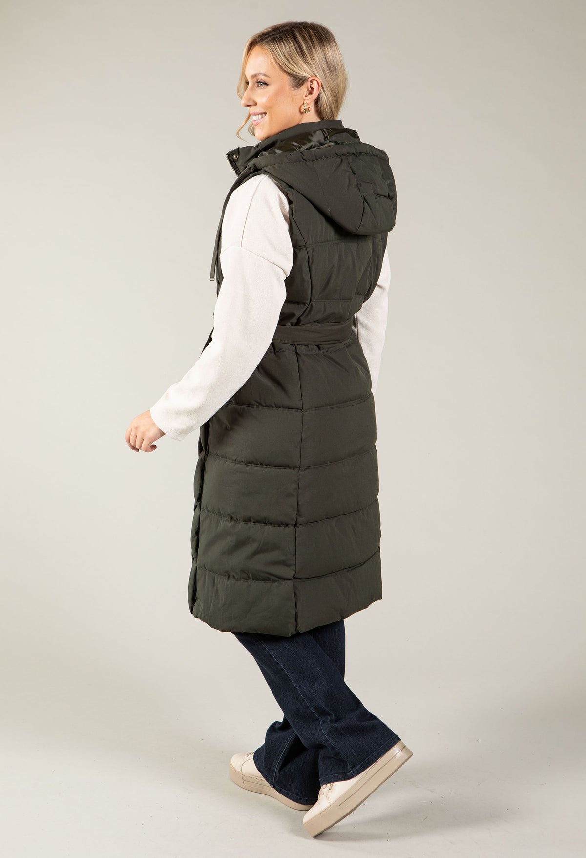 Geometrical Design Longline Gilet, view 9 – Pamela Scott