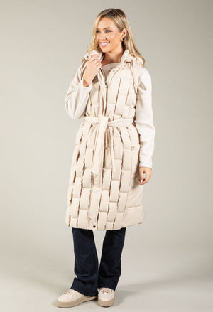 Geometrical Design Longline Gilet, view 11 – Pamela Scott