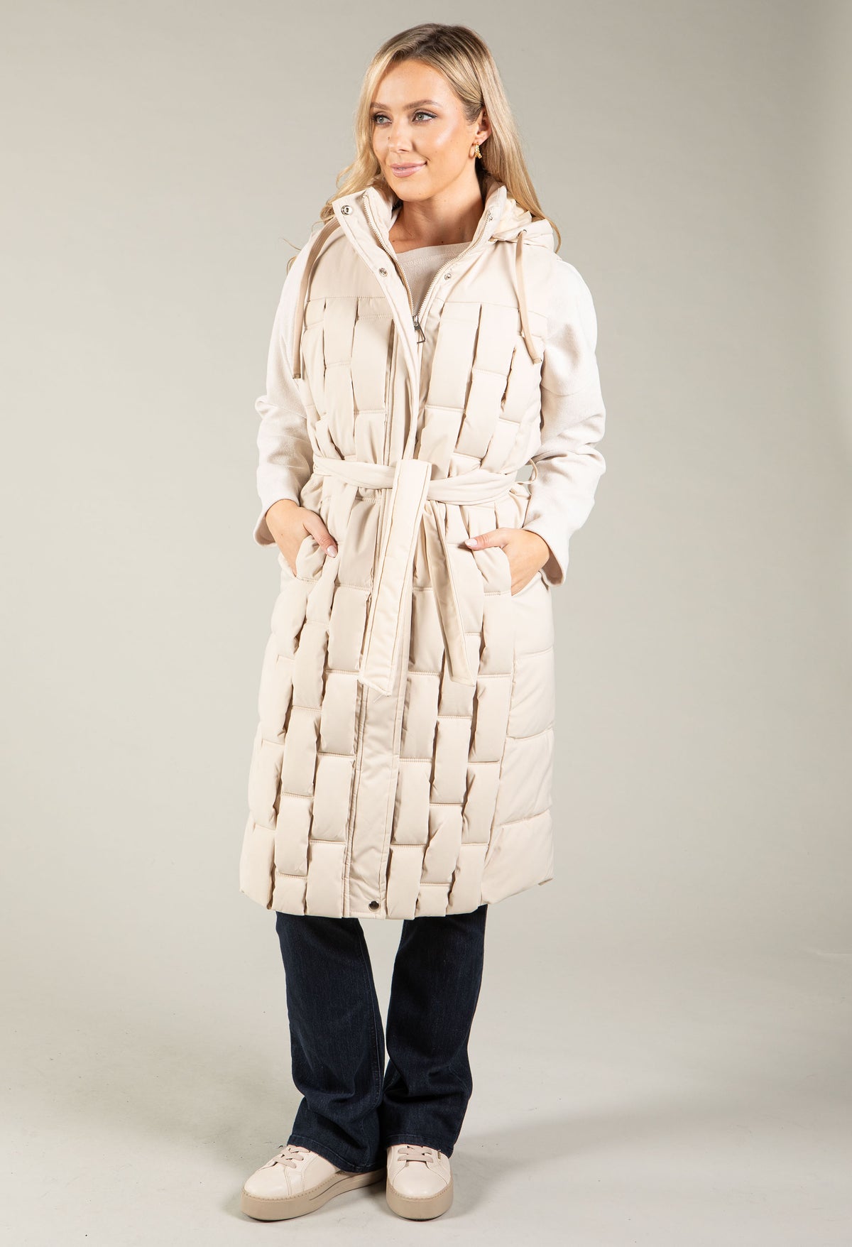 Geometrical Design Longline Gilet, view 12 – Pamela Scott