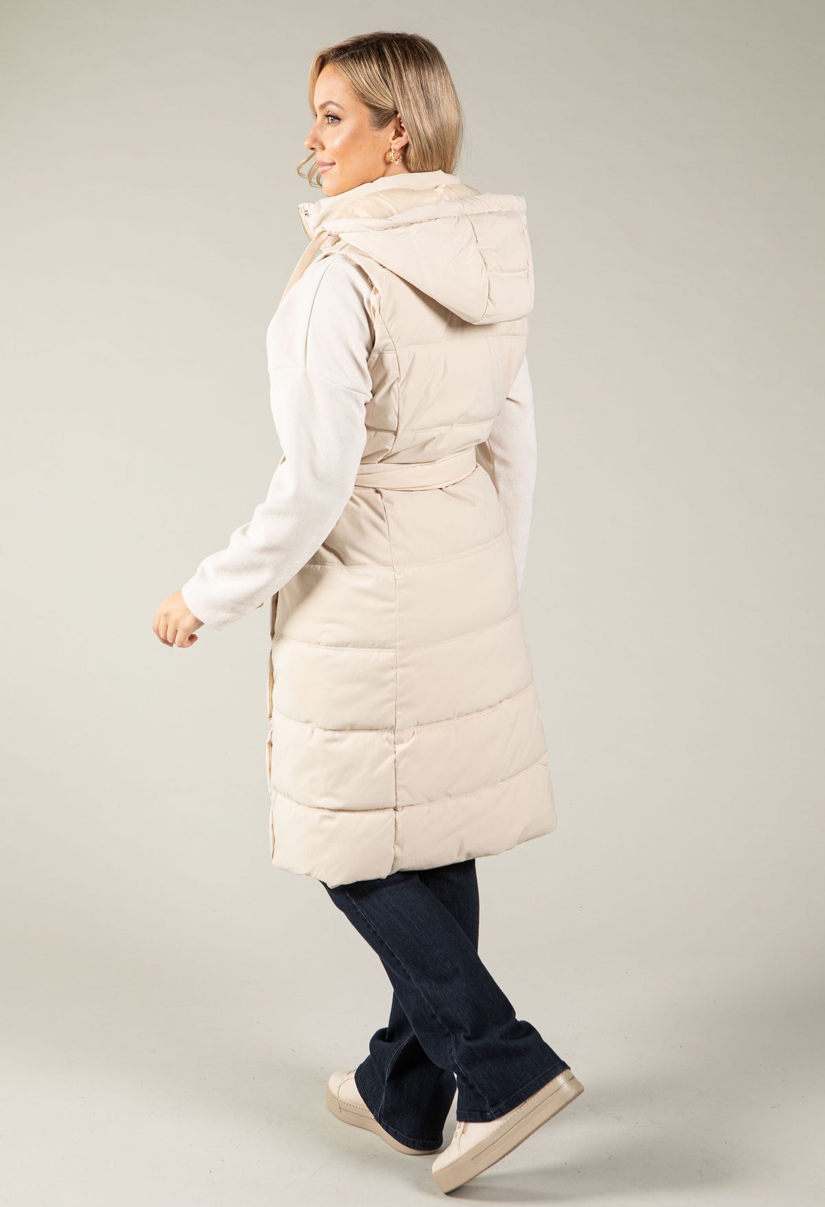 Geometrical Design Longline Gilet, view 14 – Pamela Scott