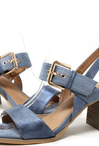 Shimmer Double Strap Heel