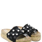 Studded Denim Slide