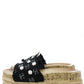 Studded Denim Slide