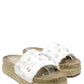 Studded Denim Slide