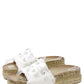Studded Denim Slide