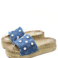 Studded Denim Slide